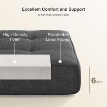 Aiho Sleeper Sofa Bed, Memory Foam Futon Sofa Bed, Convertible Chair Bed Sleeper Couch Bed Floor Sofa, Modern Linen Fabric Removable Cover, For Living Room/Apartment/Loft, Dark Grey