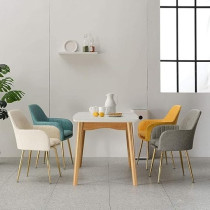 Raj Furniture Dining Room Chairs Living Room Chair Velve Fabric Chair For Hotel Restaurant And Office Visitor, Beige