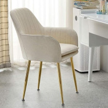 Raj Furniture Dining Room Chairs Living Room Chair Velve Fabric Chair For Hotel Restaurant And Office Visitor, Beige