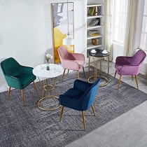 Raj Furniture Dining Room Chairs Living Room Chair Velve Fabric Chair For Hotel Restaurant And Office Visitor, Beige