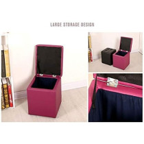 Nubeats Foot Stool Rest Ottoman Storage Boxes Square Stools Chair Living Room Bedroom Vintage Seat Stool Pouffe Chair, Black, 30 x 30 x 35Cm, Square