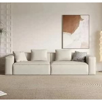 Ripple Furniture Modern Living Room Sofa Set With Chaise Lounge, Ottoman, Beige