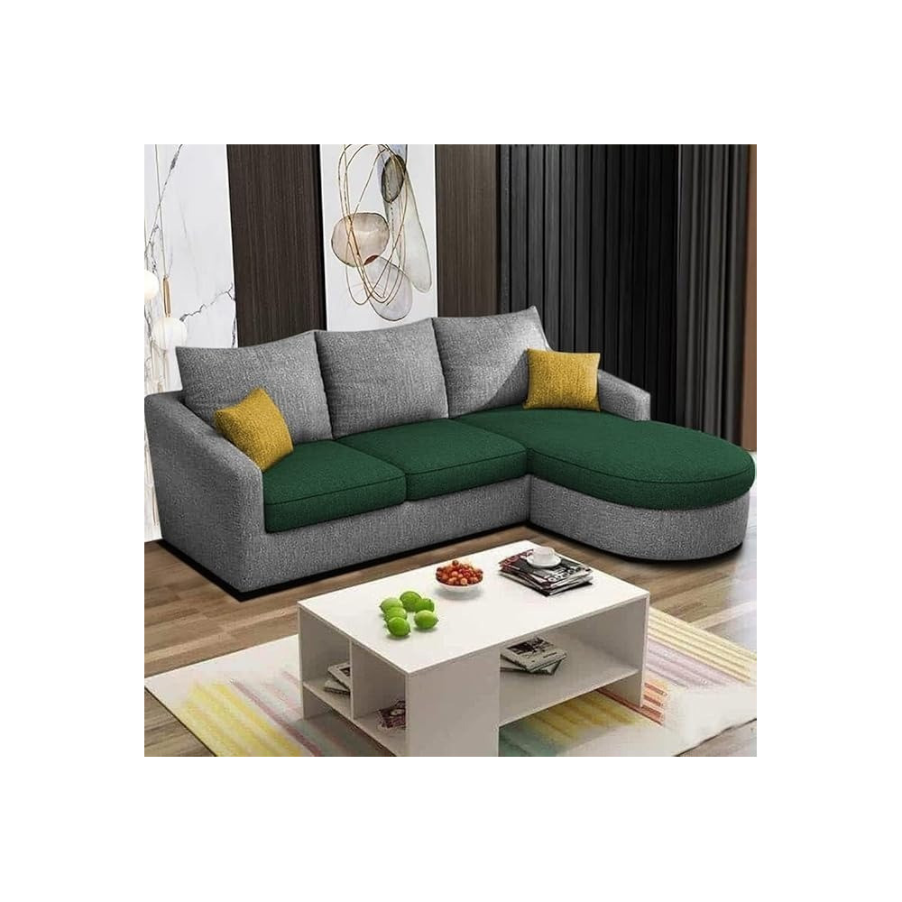 Raj Furniture 4-Seater Sofa Set For Living Room, Green/Grey