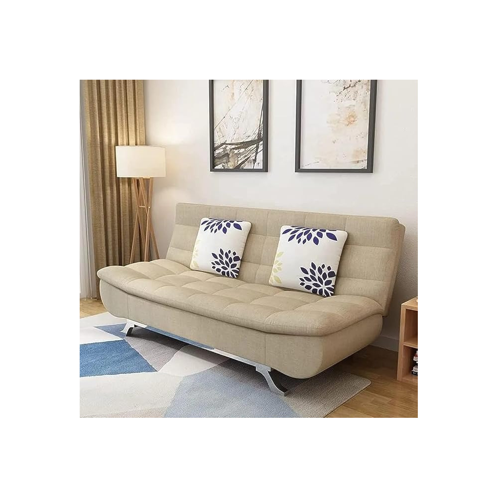 Raj Furniture Fabric Multifunction Folding Sofa Cum Bed, Beige