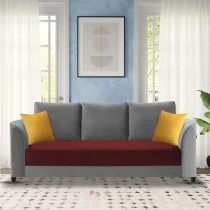 Raj Furniture Modern Elegance 3-Seater Sofa Set, Maroon Grey