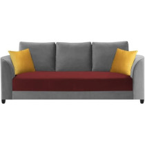 Raj Furniture Modern Elegance 3-Seater Sofa Set, Maroon Grey