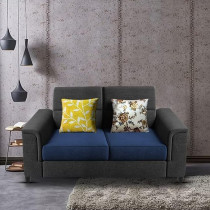 Raj Furniture 2 Seater Sofa Set For Living Room, Black/Blue