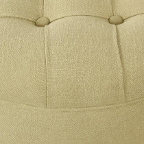 Homepop Button Tufted Round Storage Ottoman, Tan Woven