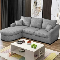 Raj Furniture 4-Seater Sofa Set For Living Room, Lhs, Grey