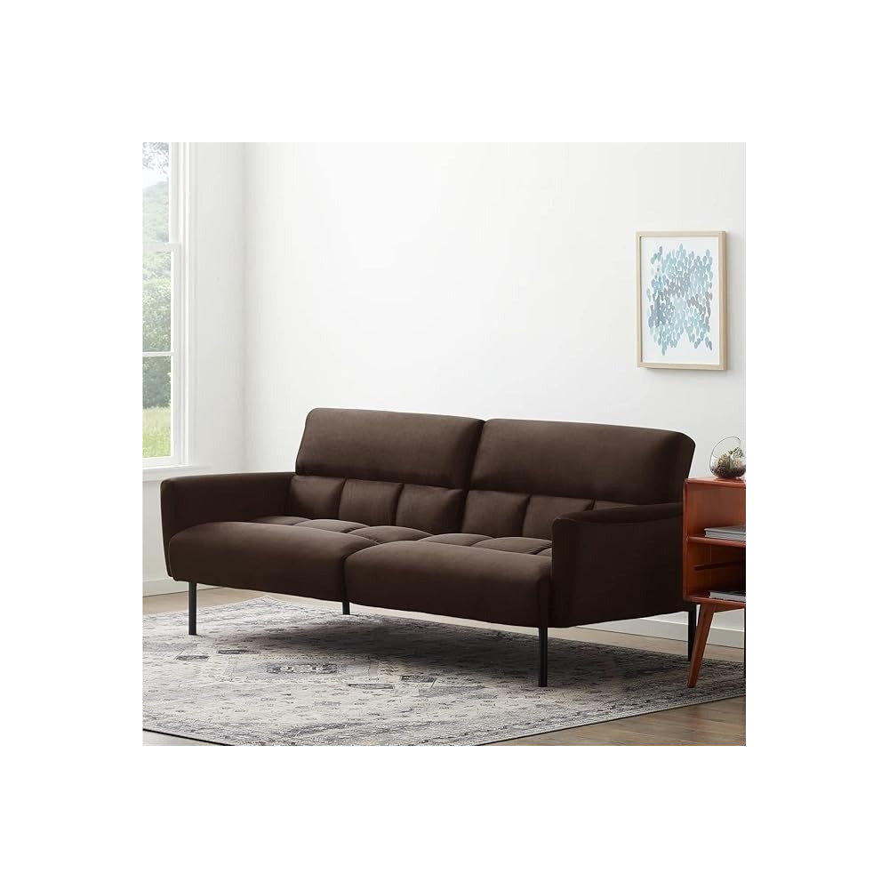 Raj Furniture 3 Seater Wooden Sofa Cum Bed For Living Room, Brown
