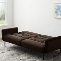 Raj Furniture 3 Seater Wooden Sofa Cum Bed For Living Room, Brown