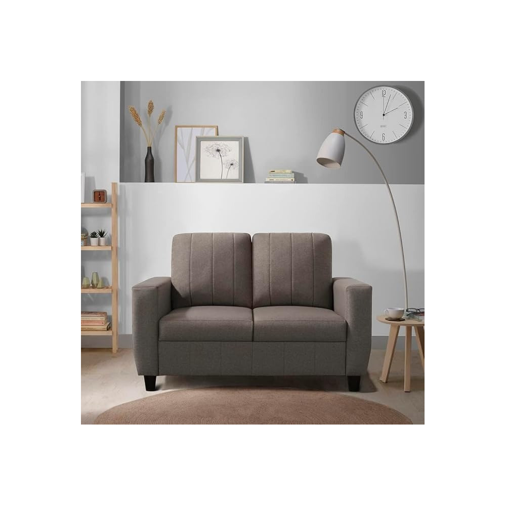 Raj Furniture Modern Fabric Sofa, 2 Seater, Pebble Brown