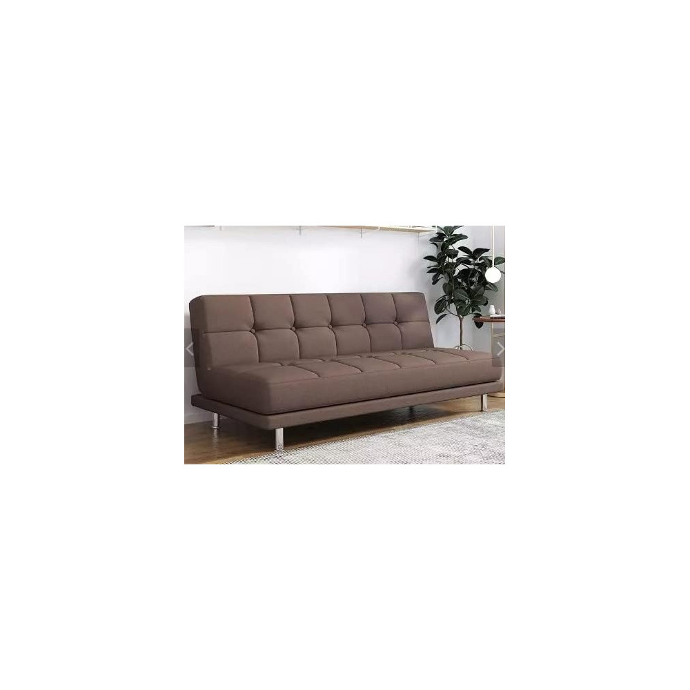 Raj Furniture Fabric Sofa Living Room Small Apartment Modern Minimalist Bedroom Three-Seat Sofa Bed, Folding Dual-Use Sofa Bed, Brown
