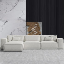 Raj Furniture L Shape Luxury Sofa Set Modern Design Furniture Sectional Couch Living Room Sofas, White