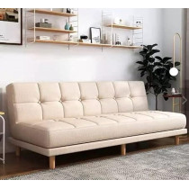 Raj Furniture Fabric Sofa Living Room Small Apartment Modern Minimalist Bedroom Three-Seat Sofa Bed, Folding Dual-Use Sofa Bed, Ivory
