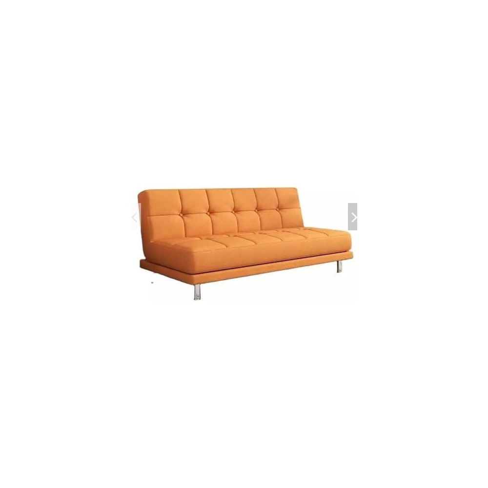 Raj Furniture Fabric Sofa Living Room Small Apartment Modern Minimalist Bedroom Three-Seat Sofa Bed, Folding Dual-Use Sofa Bed, Orange