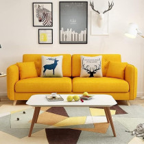 Raj Furniture Fabric Sofa Set New Design 3 Seater Sofa, Yellow