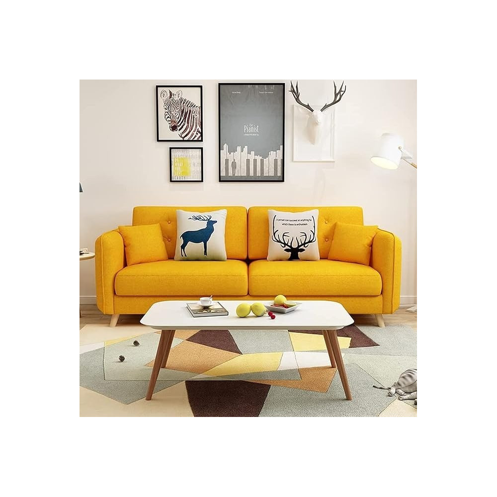 Raj Furniture Fabric Sofa Set New Design 3 Seater Sofa, Yellow