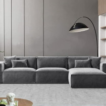 Raj Furniture Modern Design L Shape Luxury Sofa Set, Grey