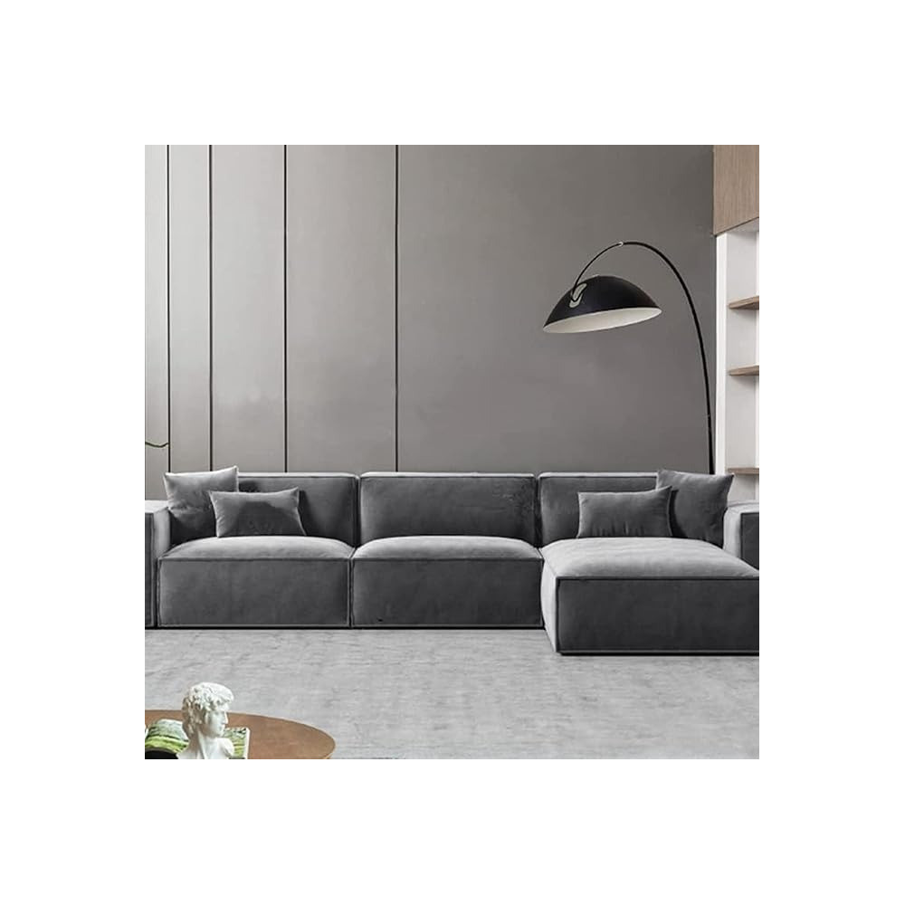 Raj Furniture Modern Design L Shape Luxury Sofa Set, Grey