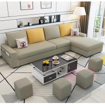 Raj Furniture Simple Combination Removable And Washable 3 Person Small Apartment Sofa Modern Sectional Sofa, Grey