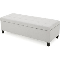 Raj Furniture Christopher Knight Home Mission Fabric Storage Ottoman, Light Grey