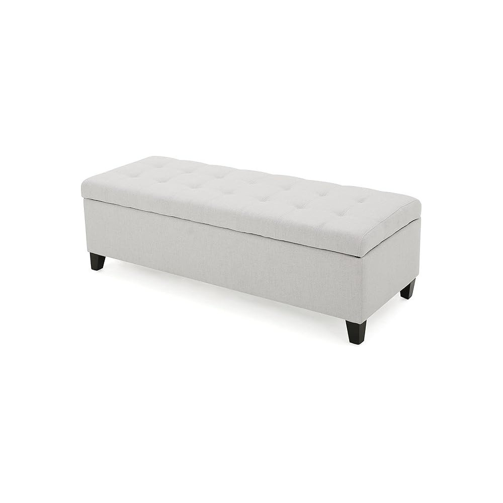 Raj Furniture Christopher Knight Home Mission Fabric Storage Ottoman, Light Grey
