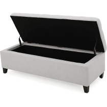 Raj Furniture Christopher Knight Home Mission Fabric Storage Ottoman, Light Grey