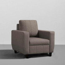 Raj Furniture Modern Fabric Sofa 1 Seater, Pebble Brown