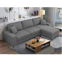 Raj Furniture L Shape Rhs Sofa For Living Room, Grey