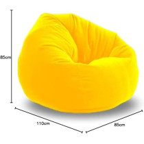 Ripple Furniture Bean Bag Soft And Comfortable Lounger Chair Living Room Furniture And Outdoor Furniture, Leather, Yellow