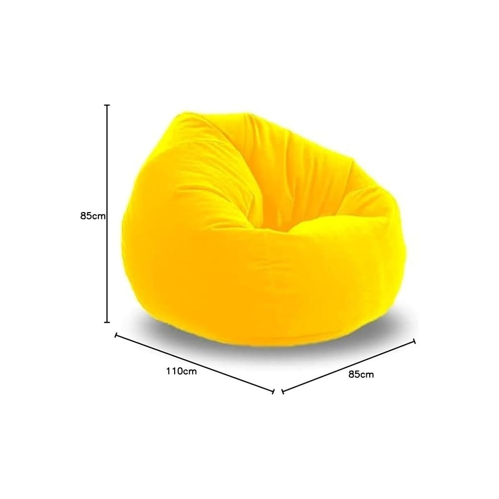 Ripple Furniture Bean Bag Soft And Comfortable Lounger Chair Living Room Furniture And Outdoor Furniture, Leather, Yellow