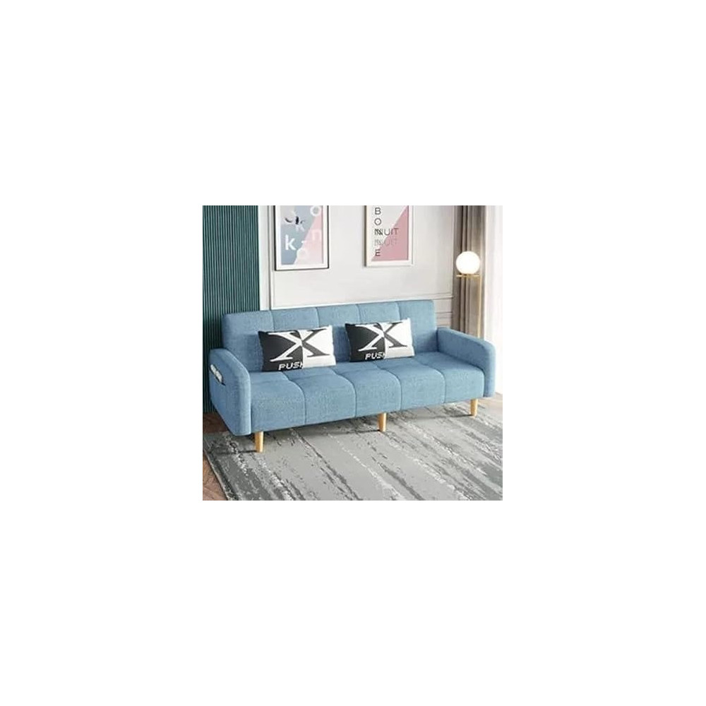 Raj Furniture Light Luxury Fabric Sofa, Blue