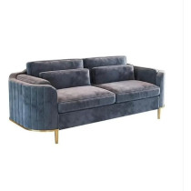 Ripple Furniture Luxury Velvet Sofa, Grey