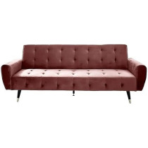Raj Furniture 2 in 1 Upholstered Flip Sofa Bed, Dark Pink