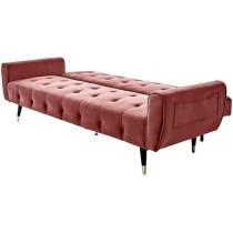 Raj Furniture 2 in 1 Upholstered Flip Sofa Bed, Dark Pink