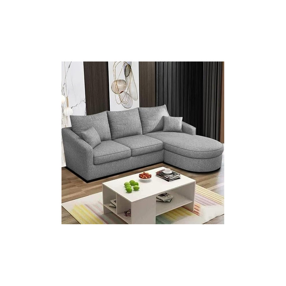 Raj Furniture EleganceEdge 4-Seater Sofa Set for Living Room, Grey