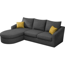 Raj Furniture EleganceEdge 4-Seater Sofa Set For Living Room (LHS), Black