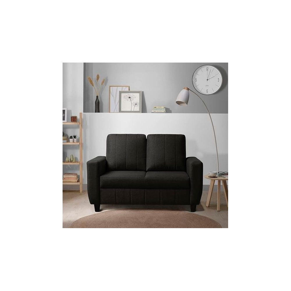 Raj Furniture Modern Fabric Sofa 2 Seater, Woody Brown