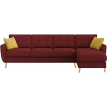 Ripple Furniture Luxury 6 Seater L Shape Sofa Set For Living Room In Premium Fabric RHS, Maroon