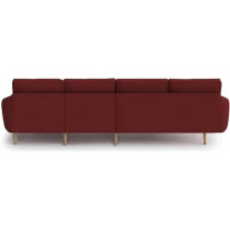 Ripple Furniture Luxury 6 Seater L Shape Sofa Set For Living Room In Premium Fabric RHS, Maroon