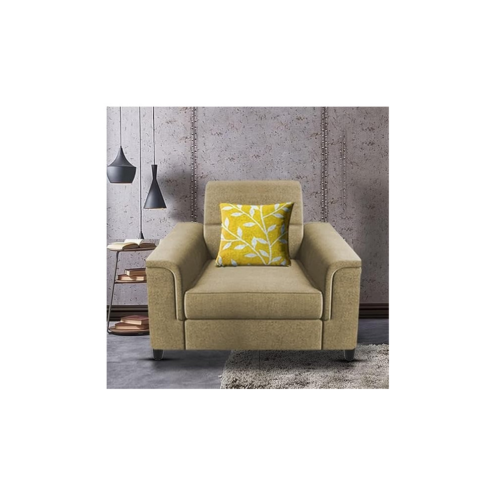 Raj Furniture Single Seater Sofa For Living Room, Cream