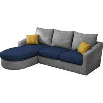 Raj Furniture EleganceEdge 4-Seater Sofa Set for Living Room (LHS), Blue Grey