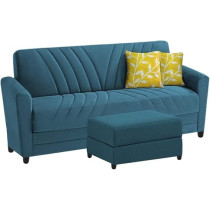 Ripple Furniture Elegance Essence 3 Seater Sofa Set with Ottoman, Turquise