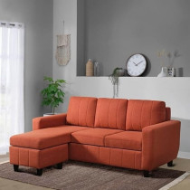 Raj Furniture Modern Fabric Sofa Interchangeable Sectional Sofa, Ember Orange