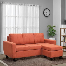 Raj Furniture Modern Fabric Sofa Interchangeable Sectional Sofa, Ember Orange