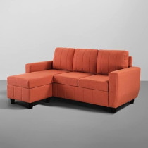 Raj Furniture Modern Fabric Sofa Interchangeable Sectional Sofa, Ember Orange