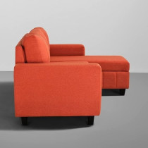 Raj Furniture Modern Fabric Sofa Interchangeable Sectional Sofa, Ember Orange