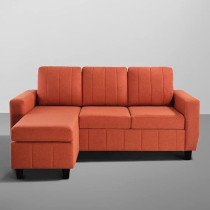 Raj Furniture Modern Fabric Sofa Interchangeable Sectional Sofa, Ember Orange