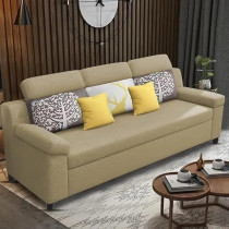 Raj Furniture Luxury 3 Seater Sofa For Living Room In Premium Fabric, Cream
